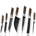 Grandsharp Handmade Full Tang Knife 5Cr15mov High Carbon Stainless Steel Cleaver Butcher Chef Kitchen Knife Sets Ebony Handle