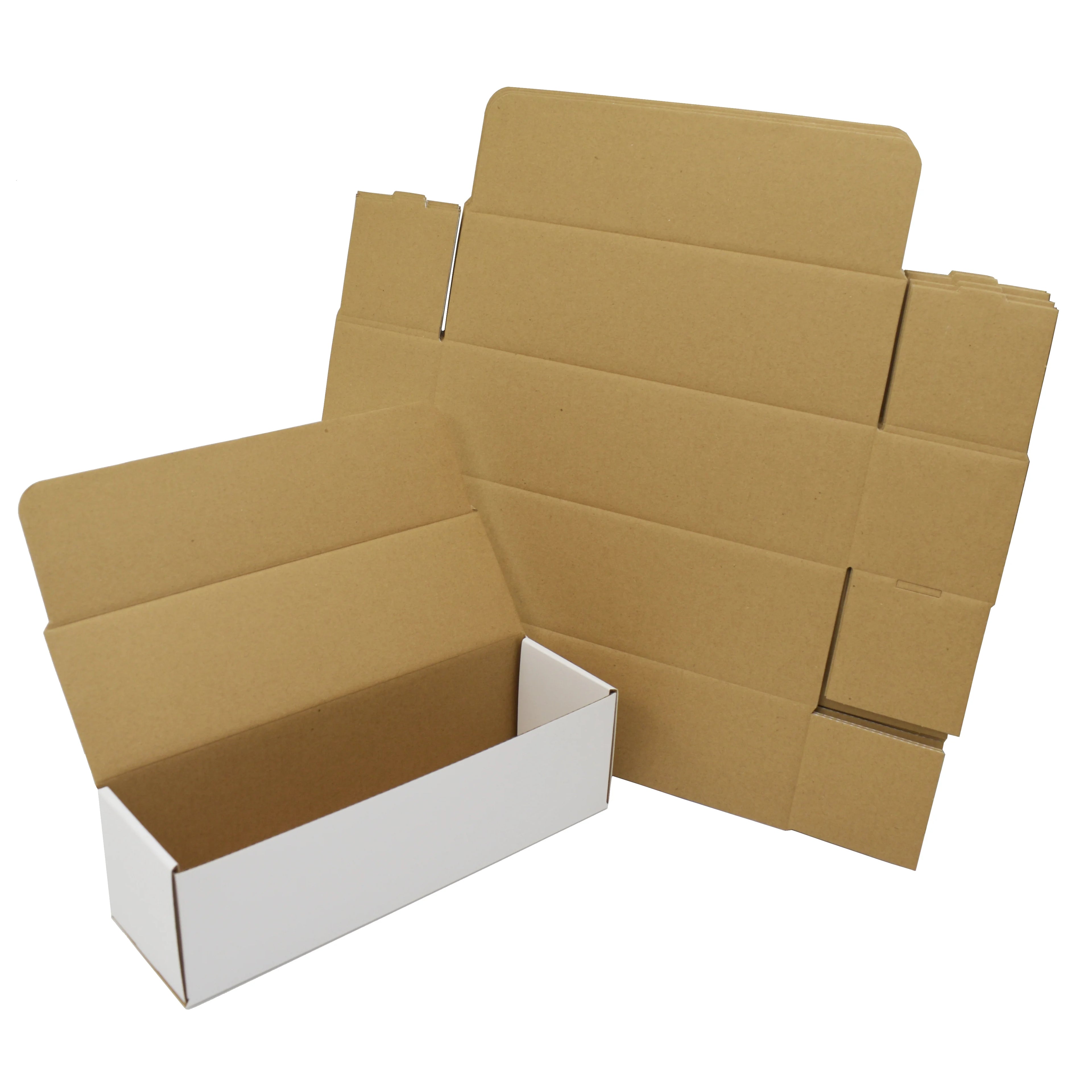 Add Custom Logo Available White Small Foldable Durable Rigid Corrugatted Paper Cardboard Mailing Shipping Packaging Box