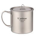Titanium 650ml Camping Mug with Lid for Outdoor Use Water & Tea Custom Logo Option Picnic Barbecue
