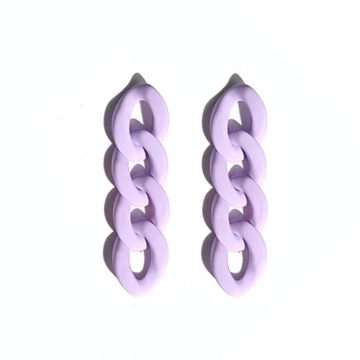 New Acrylic Eco-Friendly Promotional Post Short Chain Dangle Pendant Earrings