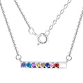YILUN Simplicity Sterling 925 Silver Luxury Personalized Multicolor Zirconia Rhodium Plated Fine Jewelry Wedding Gift Necklace