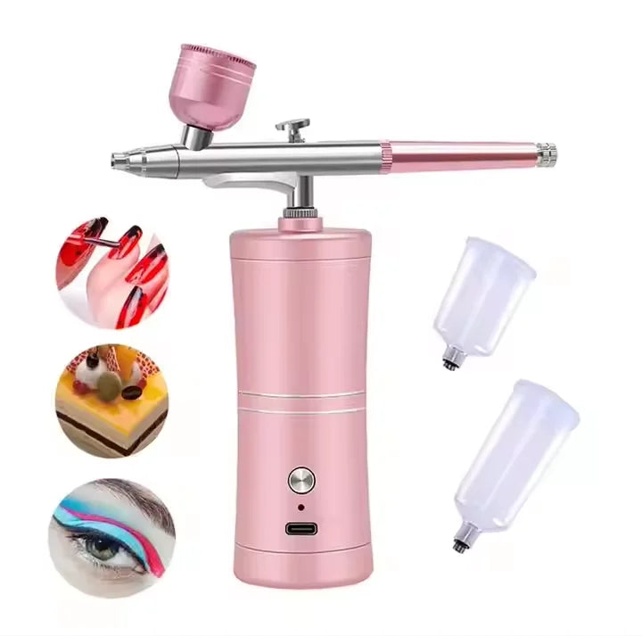 Rechargeable Nail Art Spray Gun with Wireless Operation and Precise Nozzle for Nail Art Pattern Drawing