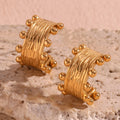 Dreamshow Jewelry 2024 Bohemian Earrings Minimalist Gold Plated Hoop Earring Stainless Steel Jewelry