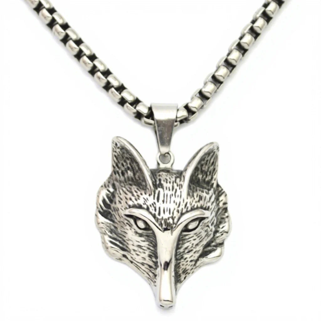 Stainless Steel Charm Nine Tailed Fox Pendant Animal Fox Head Pendants