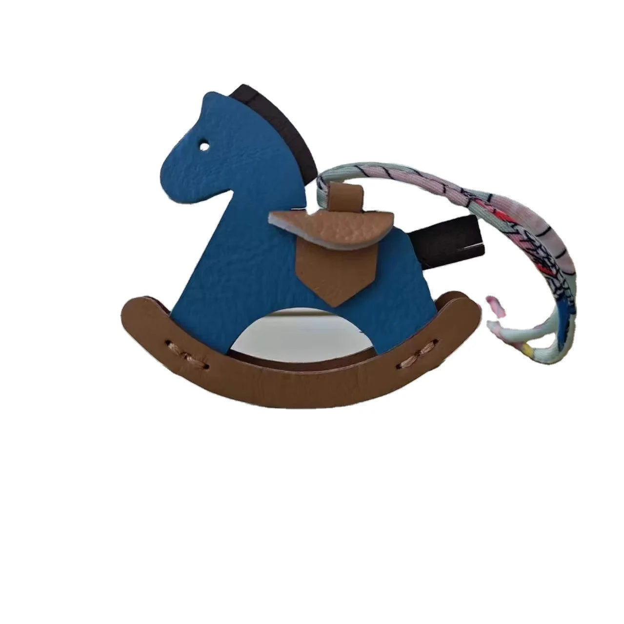 Zenos Custom PU Leather Keychain Fashionable Horse Shape Pendant Bag Decor Hanging Closure Key Case Wallet