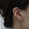 Non Piercing Trendy Multi Layers Ear Cuff Earrings Fashion Trapezoidal Zircon Ear Clips for Girls Women