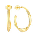 YILUN 925 Sterling Silver Gold Plated Twisted Hoop Earrings for Women