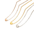 Stainless Steel Necklace with Dainty Tiny Love Heart Pendant PVD Gold Plated Waterproof Tarnish-Free Women's or Girls' Gift