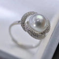 R1163 8-9mm Natural Freshwater Pearl Ring Accessory 925 Sterling Silver Adjustable Size Engagement Jewelry Ring for Women
