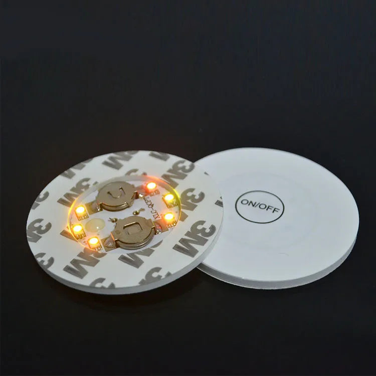 Supplier Party LED Bottle Coaster RGB Light up Cup Sticker for Graduation and Ramadan