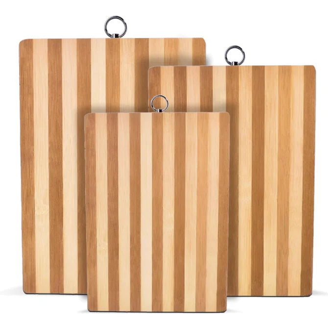Bamboo Cutting Boards for Kitchen - 3 Pieces Small Medium Large Wood Cutting Board Set for Serving and Chopping