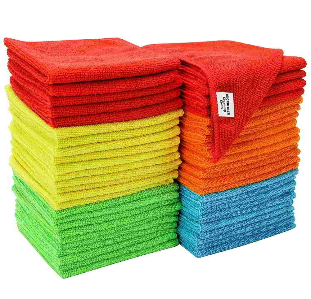 2023 Custom Color Microfiber Absorbent Kitchen Dish Cleaning Cloth Small Kitchen Cleaning Towel Rags Bookshelf