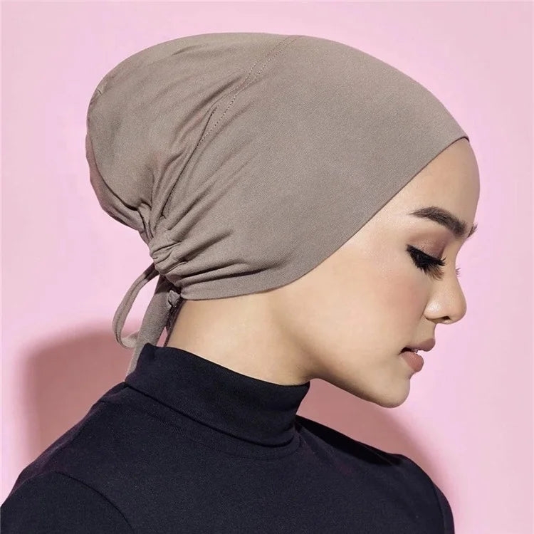 Wholesale New Modal Jersey Cotton Elastic Turban Muslim Spring Hijab Scarf With Undercap