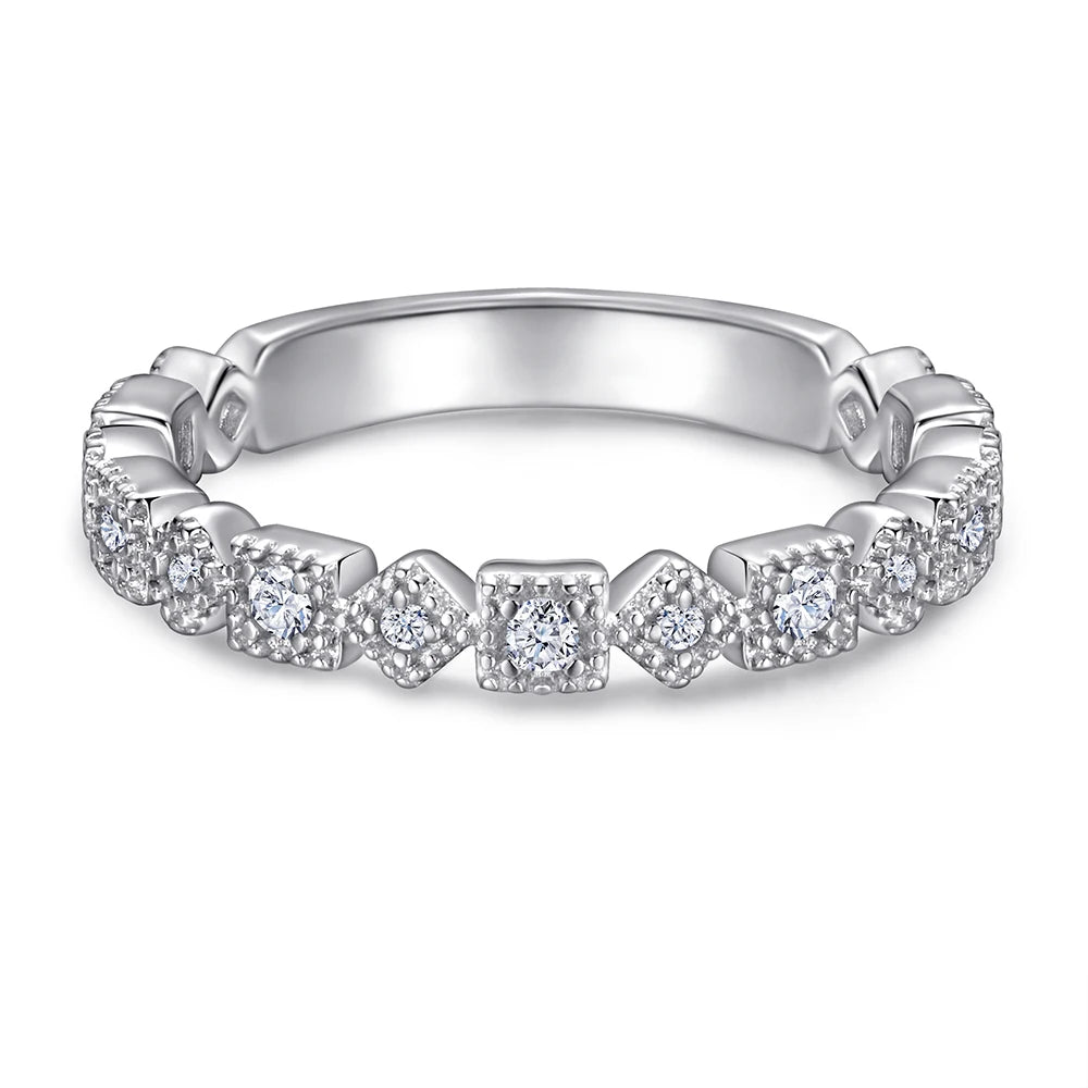 Silver Gemstone Ring  Sterling Silver 925 Rings Women Zircon Ring