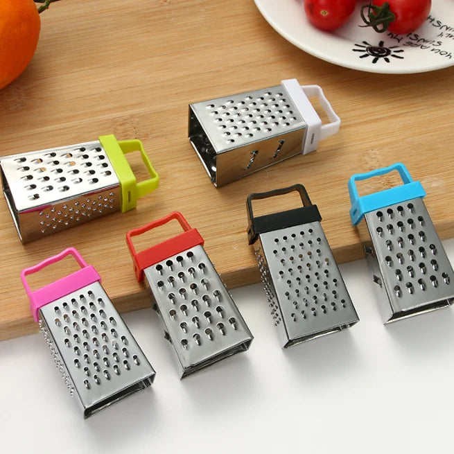 Wholesale 3'' Stainless Steel Mini Cheese Grater 4 Sides Chopped/Shredded Kitchen Tool Lemon Zester Nutmeg Grater Metal