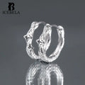 Wholesale 925 Sterling Silver Korean Minimalist Trendy Designer Fine Jewelry Tin Foil Textured Star Hoop Earrings for Girls