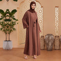 Habib Islamic Clothing Modest Two Piece Casual Abaya Set Wholesale Inner Dress Open Abaya Suit for Muslim Women