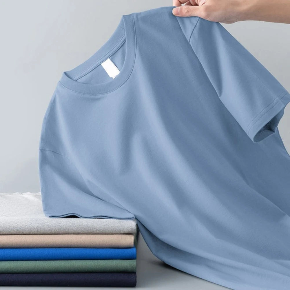 Goldtex Men's Summer 100% Cotton T-Shirt Regular Fit Short Sleeve Youth Neck Trendy Casual Eco-Friendly Breathable Any Season