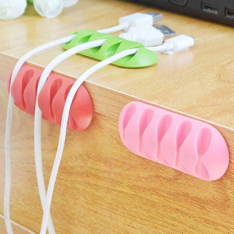 Factory Price 5-Clip for PC TV USB Charger Cable Organizer Holder Fixing Clips Earphone Wire Protector Earphone Cable Winder