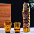 Unique Design Stackable Fish Scale Glass Tumbler Sets