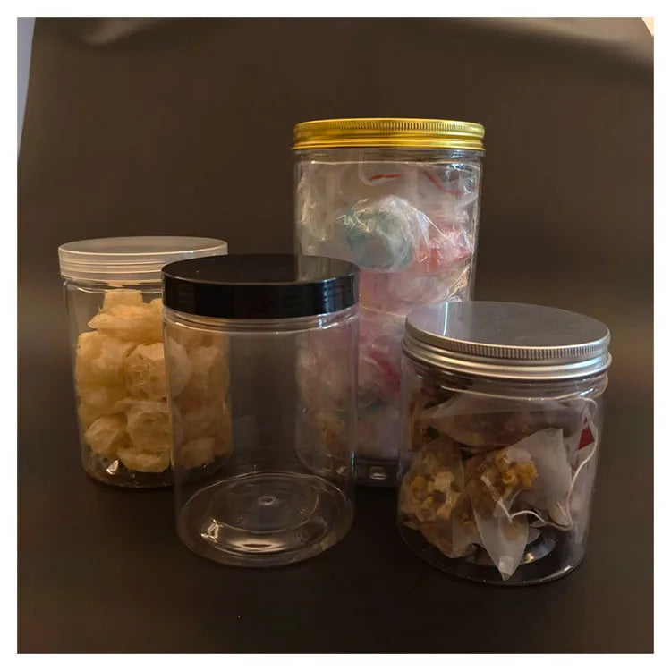 Cookies Dried Fruit Used Small MOQ Plastic Pet Jar Food Grade with Aluminum Lid