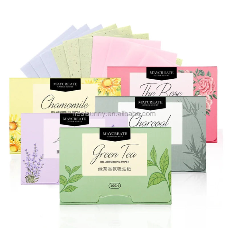 Hot Selling Custom Portable Facial Tissue Oil Absorbing Sheets Oil Blotting Paper for Oily Skin