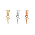 Wholesale Diy Plain Pendant Bail Pearl Button Mount 18k Gold Mounting for Pearls