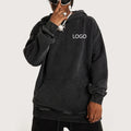 Custom Logo Cotton Stringless Heavyweight Vintage Hoodie With Pocket Fleece Lined Oversized Blank Acid Wash Hoodie Men