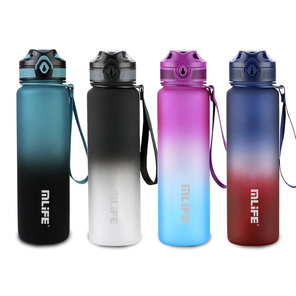 BPA Free 650ml Tritan Plastic Sports Water Bottle 1000ml 32oz Ombre Color Custom Logo Motivational Time Marker Infuser Feature
