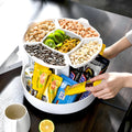 White Eco-Friendly Detachable Plastic Storage Boxes Bins 360 Degree Rotating Double-Layer Hotpot Tray 360 Degree Rotating