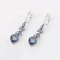 Abiding Luxury Natural Iolite Mystic Quartz Gemstone 925 Sterling Silver Jewelry Wedding Fashionable Long Drop Earrings