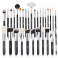 Ultra-soft Gentle Professional Makeup Brush Set Custom 30Pcs Dense Synthetic Goat Pony Hair Eco-friendly Wooden Handle for