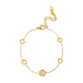New Flower Shell Bracelet Stainless Steel Hollowed Out Flower Charm Bracelet for Women