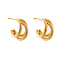 Wholesale Fashion Fine Jewelry Simple Gold-plated Circle Earrings Geometric Design Stainless Steel Earrings for Women