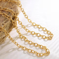 Hot Selling Niche Fashion Thick Chain Bracelet Stainless Steel Gold-plated Necklace Jewelry Sets Collar De Acero Inoxidable