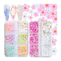 3D Flower Rhinestones White Pink Mixed Cherry Blossom Spring Acrylic Bead with Pearls Manicurefor DIY Nail Decorations