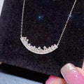 CAOSHI Elegant Rhodium Plated Lady Charm Necklace Birthday Gifts Jewelry Cubic Zircon Pendant Clavicle Necklaces for Women