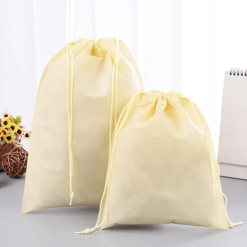Wholesale Eco-friendly Hotel Laundry Bags Reusable Non-Woven Drawstring Vintage Style Portable Feature Cheap