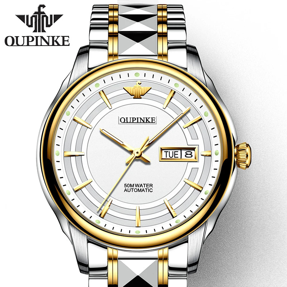 Oupinke 3170 Custom Oem Mechanical Luxury Sport Watch for Men New Arrival Automatic Skeleton Skeleton 41mm Dial Diameter 20m