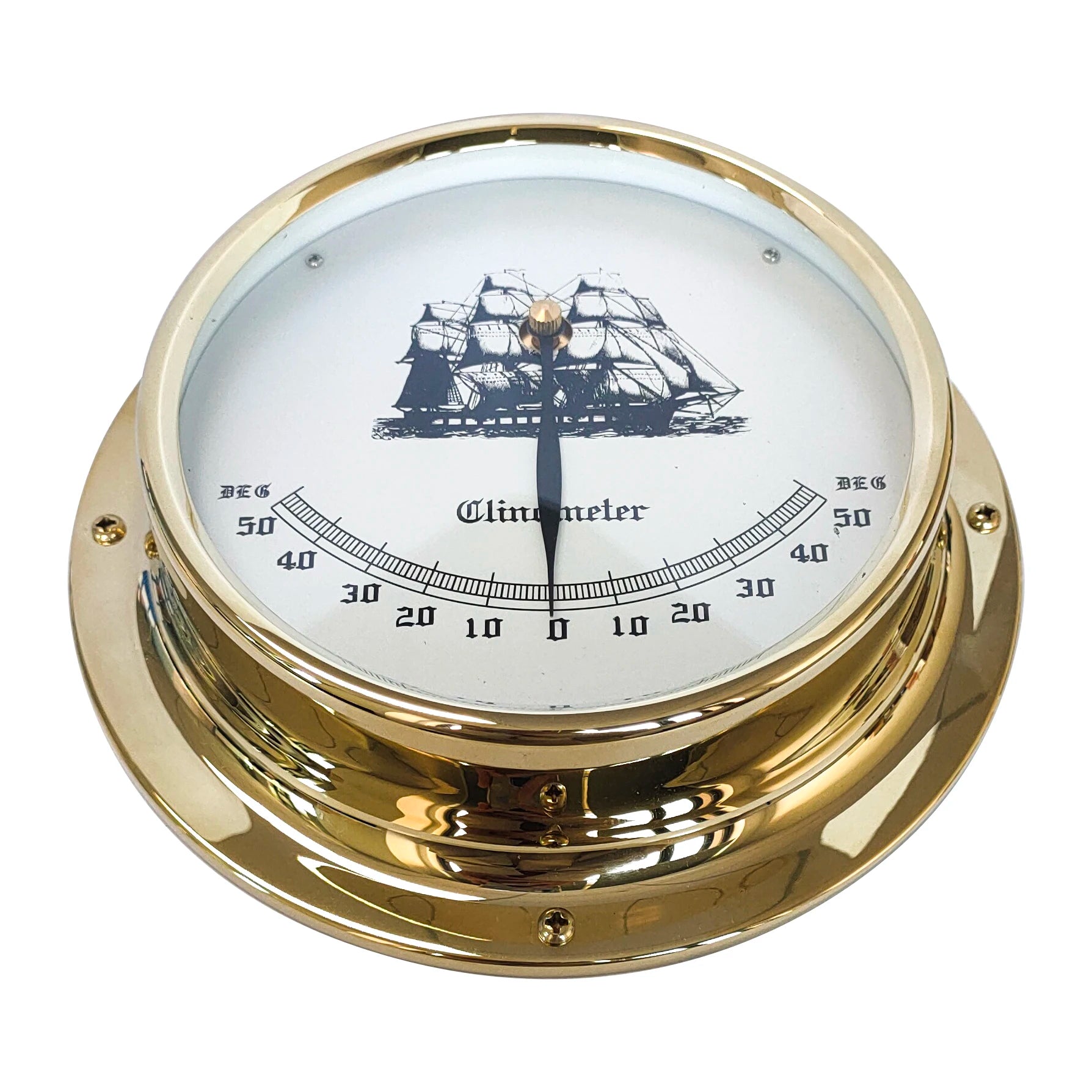 IMPA 370241 124mm Industrial Grade Marine Inclinometer & Clinometer Brass Dial Type Accuracy +/-10mm