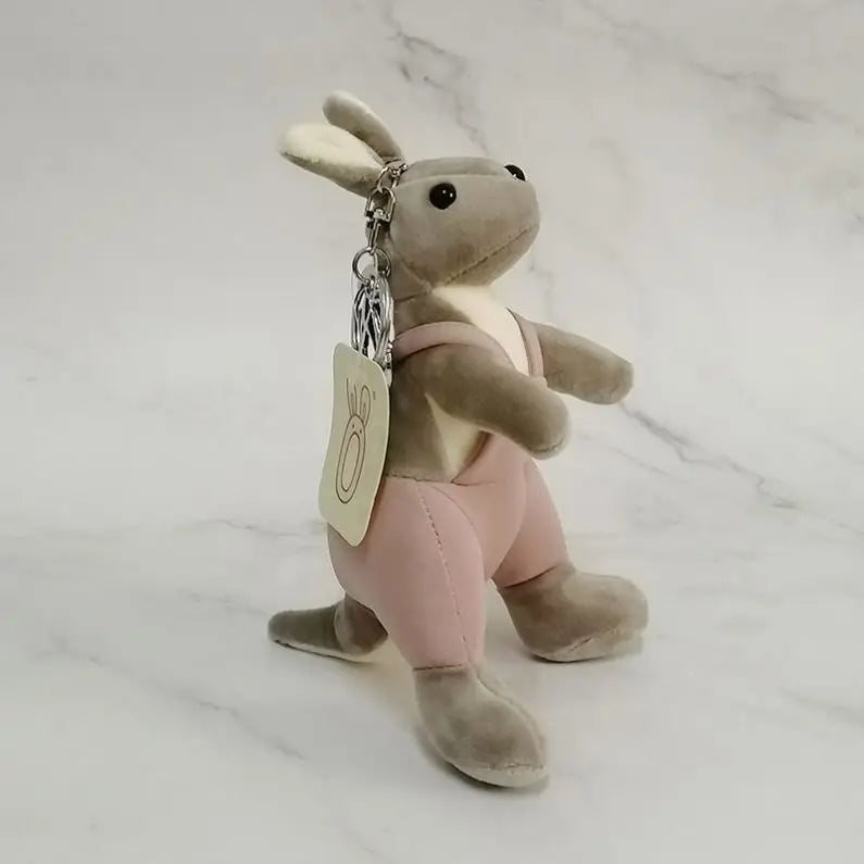 Wholesale 18CM Kangaroo Plush Keychain Toy Stuffed Animal Toy Plush Doll Small Plush Kangaroo Cute Keychains Pendant Girls Charm