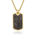 Men's Stainless Steel Rectangle Shape Necklace Gold Plated Hip Hop Pendant Fashion Jewelry with Christian Religious Theme
