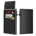 Custom Logo Aluminum Alloy Slim Front Pocket Case Automatic Pop-up Bank Card Holder Metal Wallet for Business Cards