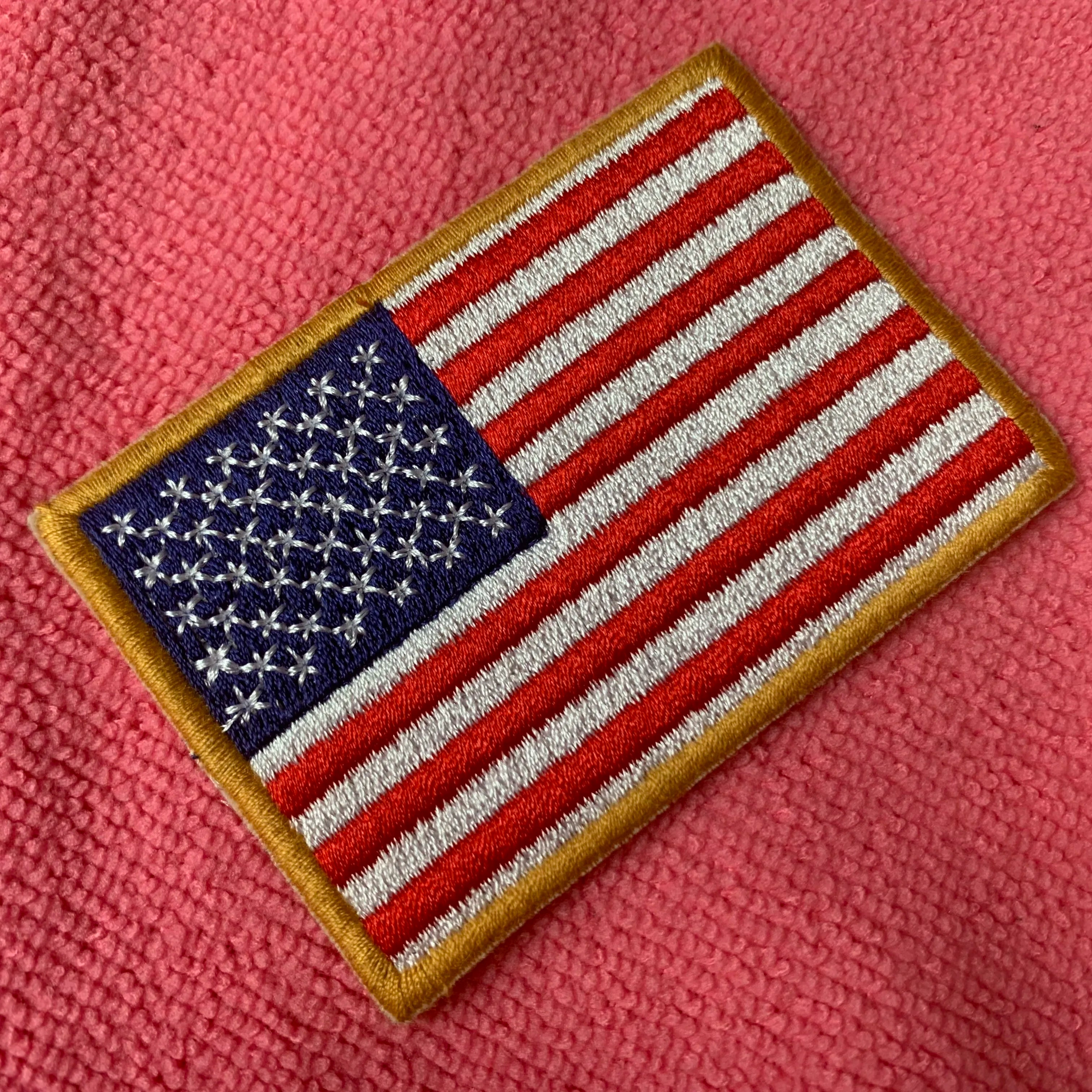 USA Flag Design Uniform Sleeve Embroidery Badgeoverlocked Border Shoulder Embroidery Patch