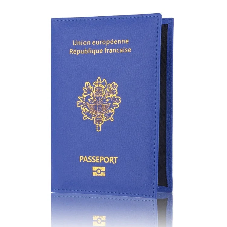 Wholesale  Designer Fashion Thin Slim PU Leather Wallet Women Family France Passport Cover