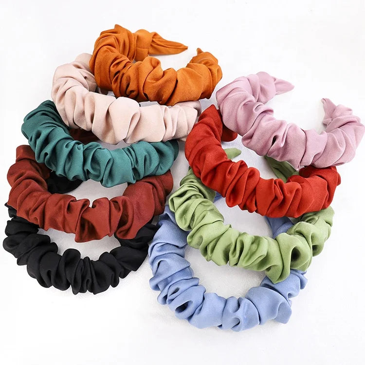 MIO Lovely Lady Soft Fabric Scrunchie Headbands Hair Band Trendy Beauty Headband for Women