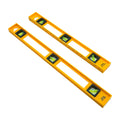 2 Piece 20-24 Inch Plastomer 3 Bubbles Industrial Grade Traditional Spirit Level with Accuracy +/-10mm Model SPC009