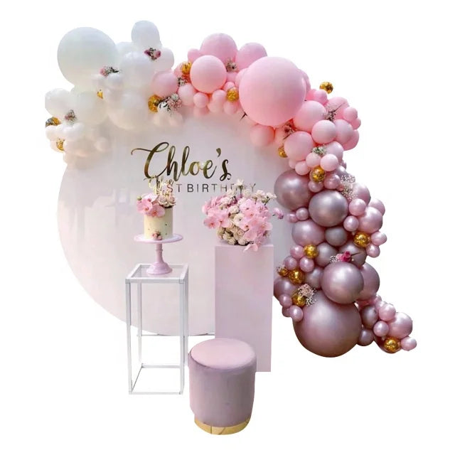 Outdoor Wedding Backdrop Metal Frame Arch Round Background for Flower Wall Backdrop