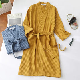 Wholesale Luxury Custom 5 Star Hotel 100% Cotton Bathrobe Waffle Weave Bathrobe Hotel Use