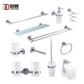 Hotel Bathroom Accessories Set Metal Zinc Alloy Stainless Steel Chrome Finish Durable Wall Mountable Corner Accessory